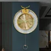 Zegary ścienne luksusowy mechanizm zegarowy Złota Unikalne wahadło kwarcowe Outolu do domu Orologio Da Parete Watch
