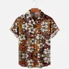 Camisas casuales para hombres Moda de verano Camisa hawaiana 3D Imprimir Botón de sincronización conveniente Un encaje corto Talla grande Cuello de polo