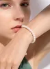 Cowlyn Pearl Armband PaperClip Chain Link Baroque Culture Bossimi 14K Guldfylld färgglad zirkonjusterbar mode Valentine Charm Dainty Handgjorda smycken för