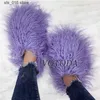 Slippers Luxury Mongolia Fur Slides Women Fluffy Fuzzy Slippers Plush Flip Flops Soft Home Warm Winter Slippers Amazing Furry Shoes Woman T230828