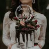 Diğer Etkinlik Partisi Malzemeleri Kişiselleştirilmiş Bay Mrs Düğün Pastası Topper Özel Rustik Çelenk Yıldönümü İsim Tarih Boho Çiçek Kek Topper 230828