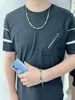 Luxe mode regenboog geel groen blauwe kleur kraal splitsen ketting armband oorbellen paar sieraden bruidspaar vrouwen mannen cadeau hiphop met doos LVS15