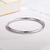 Dankadi Moda Smooth Moments Fascino Bracciale in argento sterling 925 Minimalista fai da te Donna 4MM Diametro braccialetto 60-65 MM Regalo gioielli