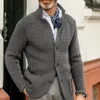 Suéteres para hombre abrigo de punto con cuello alto suéter de manga larga chaqueta cárdigan sólido grueso cálido abrigo de tejido informal 230829