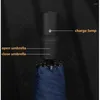 Umbrellas Design USB Charge Intelligent Anti-uv Folding Umbrella Fully Automatic One Hand Operate Gifts For Men Women