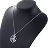 Pendant Necklaces FIREBROS Stainless Steel Sacred Geometry Celtic Triple Spiral Triskele Teen Wolf Necklace Men Women Protection Jewerly