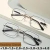 Solglasögon Metall Blue Light Blocking Glasses Män Kvinnor Mode Transparent Läsning Högdefinition Presbyopia Eglasses Dioptrar