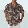 Chemises décontractées pour hommes Chemise pour hommes Coconut Tree Print Design Vêtements Mode Haute Qualité Col Debout Vacances Loisirs Surdimensionné Top