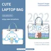 حقيبة الكمبيوتر المحمول DIY CASTOP CASE 12 13 14 15 15 بوصة لـ MacBook/Dell/HP/ASUS PU BAS LACK HANDRAING BAG HKD230828