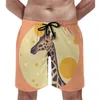Мужские шорты доски жираф с забавным плаванием схемы высокой детализации мужчина быстрый сухой беговой пляж негабаритный пляж