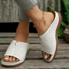 Hausschuhe Frauen Keile Sommer Flip-Flops Flache Schuhe 2023 Sandalen Mode Walking Casual Kleid Slingback Rutschen