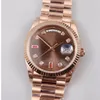 Z boksem najwyższej jakości luksusowe zegarki Mężczyźni czekoladowe tarcze 18k Everose Gold Automatyczny ruch mechaniczny Unisex zegarek 40 mm zegarki na rękę