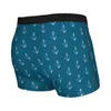 Underbyxor Blue White Anchor Breathbale trosor Male Underwear Ventilate Shorts Boxer Briefs