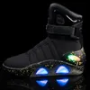 Boots UncleJerry Led Boots for Men Women USB Rechargeable Glowing Shoes Man Winter Boots Party Shoes Cool Soldier Boots 230829