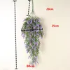 Decorative Flowers Beautiful Fashion Fake Plant Wall Artificial Hanging Lavender Vine Flower Rattan Home Garden Decoration