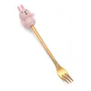 Animal styles Small Cute Dessert Spoon Rabbit Stainless steel spoon fruit forks