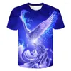 Camisetas masculinas Smokey Bird Pattern T-shirt Verão Moda Cool Style Graphic Tee Interessante Impressão 3D Manga Curta Camisetas Roupas