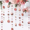 3M Rose Gold Paper Bunting Triangles Flags Marriage Garlands Wedding Banners Graduation Baby Shower Birthday Party Hanging Decor HKD230829