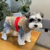 Haustierhundjacke Weste Leine Welpe Schnauzer Teddy Pudel Bichon Frise Mode gedruckt verdickte Baumwoll Herbst Winter Windproof Weste Tasten