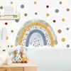 Wandaufkleber Cartoon Regenbogen bunte Tupfen Kinder Aquarell Aufkleber für Kinderzimmer Baby Kinderzimmer Aufkleber Home Decor 230829