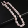 Chaînes Sweet Cool Mignon Naturel Rose Quartz Pierre Perle Rose Cristal Rond À Facettes Rondelle Collier À La Mode Cadeau Reiki Guérison Bijoux