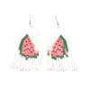 Dangle Earrings Rice Bead Tassel Design Watermelon Strawberries Originality Fashion Hand Knitting Bohemia Alloy Simple Beaded