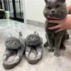 Slippers Designer Funny Cat Slippers Unisex Women Fluffy Slides Flats Anti-slip Home Fur Slippers Shoes WomanMen Memory Foam Slipper 2023 T230828