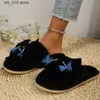 Fur Flower Women Bottom New Winter Thick Decoration Leopard Luxurious Indoor Baotou Cotton Warm Home Slippers T23 571