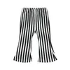 Trousers 2023-12-19 Lioraitiin Spring Kids Girls Casual Party Street Fall Striped Print Bell-Bottoms Long Pants Clothes