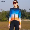 Hauts de chemise de cyclisme Les sweat-shirts de cyclisme CHEJI pour hommes et femmes, les hauts à manches longues sont à séchage rapide et respirants 230828