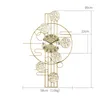 壁時計大きなエレガントな時計クォーツウォッチニードルアートゴールドメカニズムチャイニーズメタルレロJasedベッドルームデコレーションゼガー