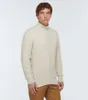 Camisola masculina designer estilo europeu e americano outono e inverno zíper loro piana malha cashmere cardigan camisas casuais