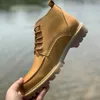 CAT chaussures décontractées d'extérieur à lacets en cuir véritable à bout rond avec vêtements de travail respirants à haute aide, chaussures en cuir pour hommes résistantes à l'usure et antidérapantes