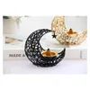 Candle Holders Moon Fragrance Candlestick Decoration Crafts Home Creative Hollow Metal