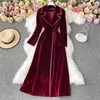 Women' Blends Autumn and Winter Velvet Suit Collar Dress Long Ankle Knee Over Fashion Style Windbreaker Coat Women 230829