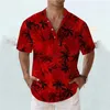 Chemises décontractées pour hommes Chemise pour hommes Coconut Tree Print Design Vêtements Mode Haute Qualité Col Debout Vacances Loisirs Surdimensionné Top