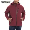 メンズジャケットTacvasen Wintroof Winter Fleece Lining Hooded Jacket Mens Waterproof SoftShell Jacket Coat Hiking Work Tactical Jackets Outwear 230828