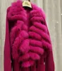 Manteau en fausse fourrure pour femme, tricoté, en laine, avec col réel, manches longues, grande taille, veste féminine, coupe authentique, automne, 230828