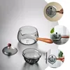 Ensembles de vaisselle, théière à poignée latérale à 360 degrés, théière chinoise chauffante, fabrication de verre domestique, pots créatifs