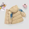 Daunenmantel Kinder Herbst Winter weiße Jacke mit Flügeln Mädchen Oberbekleidung