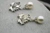Vitt guldpläterad grädde faux glaspärl och strass kristall bröllop halsband och örhängen smyckesuppsättningar