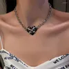 Chaînes Punk Metal Thorns Bundle Coeur Pendentif Collier Pour Femmes Mode Coréenne Goth Vintage Esthétique Doux Cool Bijoux En Gros