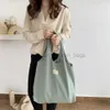 가방 단색 ​​쇼핑백 여성용 캔버스 가방 빈티지 아트 조끼 가방 재사용 가능한 환경 핸드