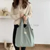 Bags Solid Color Shopping Bag Women's Canvas Bag Vintage Art Vest Bag Reusable Environmental Handbag Girls' Handbag Lunch Bag caitlin_fashion_bags