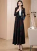 Robe de deux pièces Femmes Couleur Plaid Jupe en laine Costumes Printemps Automne Mode Élégant Bouton unique Slim Blazer et A-Line Ensembles longs