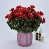 Flores decorativas azaléia artificial refletir montanhas quarto vermelho casamento interior decoração de casa buquê falso 21