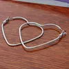 Hoop Earrings 925 Sterling Silver Rebar Texture Heart Stud For Women Wedding Party Gift Accessories Fashion Jewelry