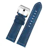 Assista Bandas Azul Fosco Vintage Couro Watch Strap para BMen's Watchband 22mm 24mm 26mm Dark Brown Khaki 230828