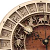 Настенные часы 30 см Венецианские астрономические деревянные часы творческие кварцевые кварцевые двенадцать созвездий гостиная домашняя декор