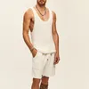 Men's Tracksuits Summer Fashion Loose Sleeveless Vest And Shorts Sweater Men Two Piece Set Streetwear Casual Solid Knit Suits For Male